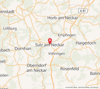 Map of Sulz am Neckar, Baden-Wurttemberg