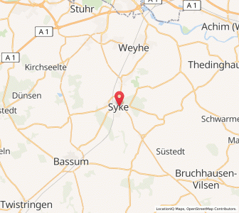 Map of Syke, Lower Saxony