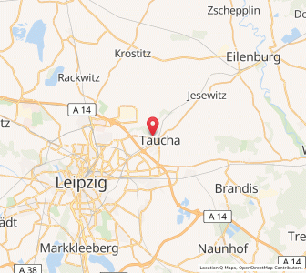 Map of Taucha, Saxony