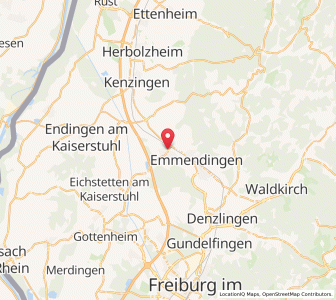 Map of Teningen, Baden-Wurttemberg