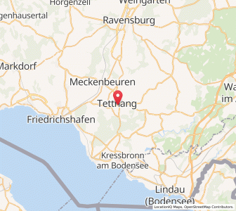 Map of Tettnang, Baden-Wurttemberg