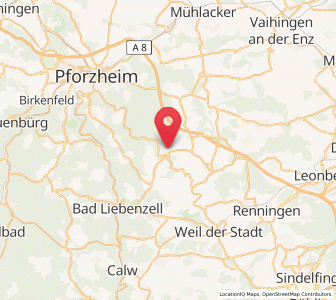 Map of Tiefenbronn, Baden-Wurttemberg