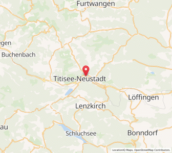 Map of Titisee-Neustadt, Baden-Wurttemberg