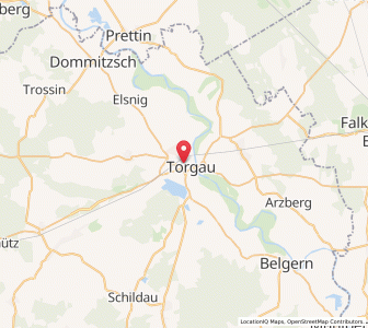 Map of Torgau, Saxony