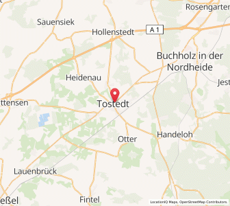 Map of Tostedt, Lower Saxony