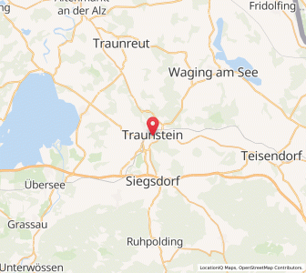Map of Traunstein, Bavaria
