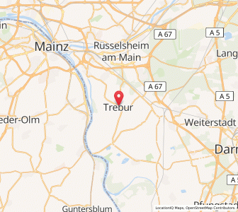 Map of Trebur, Hesse