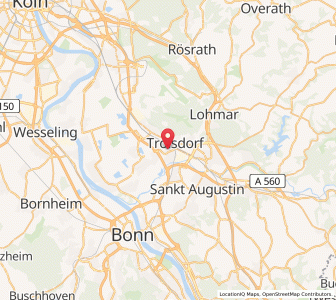 Map of Troisdorf, North Rhine-Westphalia