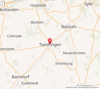 Map of Twistringen, Lower Saxony