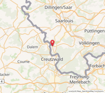 Map of Überherrn, Saarland