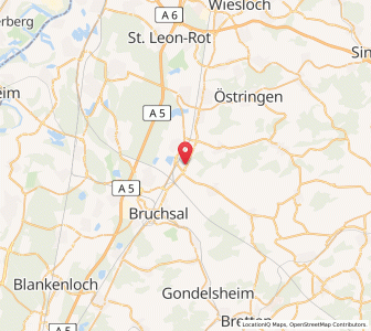 Map of Ubstadt-Weiher, Baden-Wurttemberg