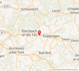 Map of Uhingen, Baden-Wurttemberg