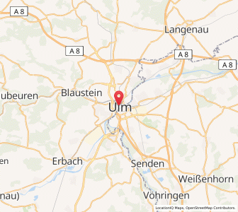 Map of Ulm, Baden-Wurttemberg