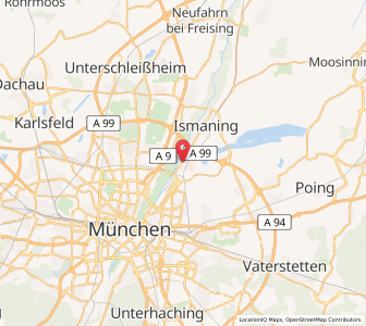 Map of Unterföhring, Bavaria