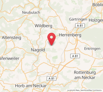 Map of Unterjettingen, Baden-Wurttemberg