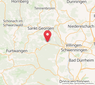 Map of Unterkirnach, Baden-Wurttemberg