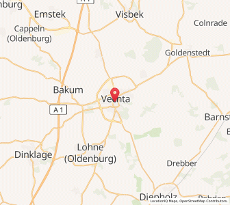 Map of Vechta, Lower Saxony