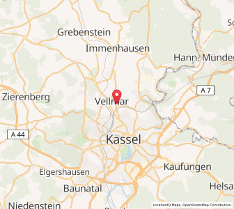 Map of Vellmar, Hesse