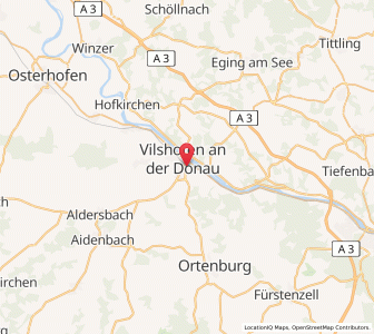 Map of Vilshofen an der Donau, Bavaria