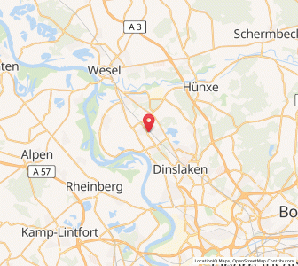 Map of Voerde, North Rhine-Westphalia