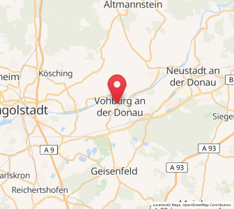 Map of Vohburg an der Donau, Bavaria