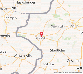 Map of Vreden, North Rhine-Westphalia