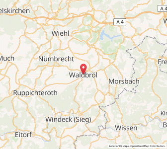 Map of Waldbröl, North Rhine-Westphalia