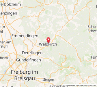 Map of Waldkirch, Baden-Wurttemberg