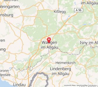 Map of Wangen im Allgäu, Baden-Wurttemberg