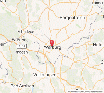 Map of Warburg, North Rhine-Westphalia