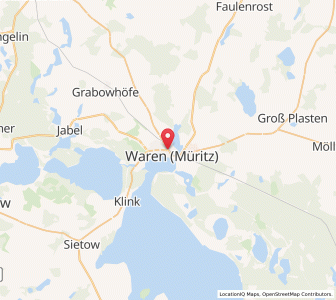 Map of Waren, Mecklenburg-Vorpommern