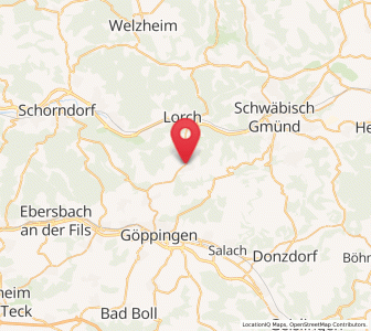 Map of Wäschenbeuren, Baden-Wurttemberg