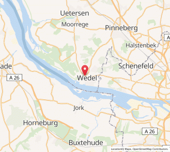 Map of Wedel, Schleswig-Holstein