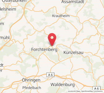Map of Weißbach, Baden-Wurttemberg
