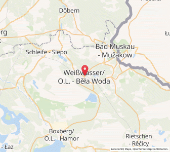 Map of Weißwasser/Oberlausitz, Saxony