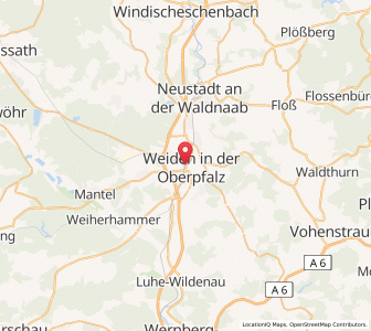 Map of Weiden, Bavaria
