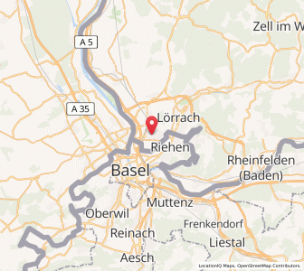 Map of Weil am Rhein, Baden-Wurttemberg