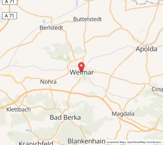 Map of Weimar, Thuringia