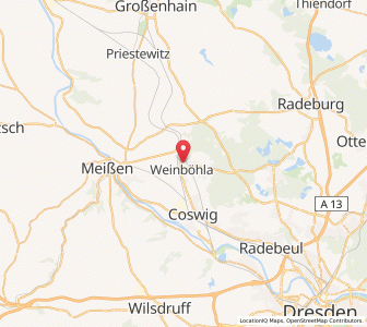 Map of Weinböhla, Saxony
