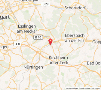 Map of Wernau, Baden-Wurttemberg