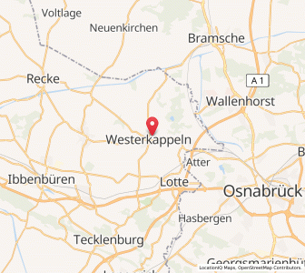 Map of Westerkappeln, North Rhine-Westphalia