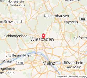 Map of Wiesbaden, Hesse