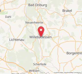 Map of Willebadessen, North Rhine-Westphalia