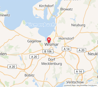 Map of Wismar, Mecklenburg-Vorpommern
