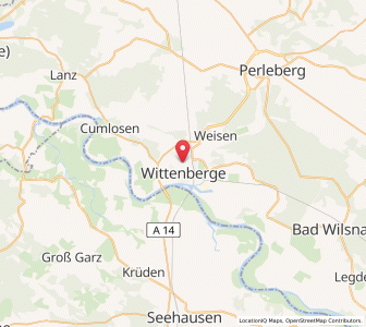 Map of Wittenberge, Brandenburg