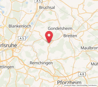 Map of Wössingen, Baden-Wurttemberg
