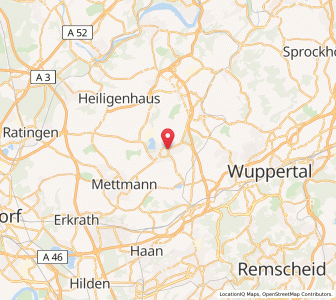 Map of Wülfrath, North Rhine-Westphalia