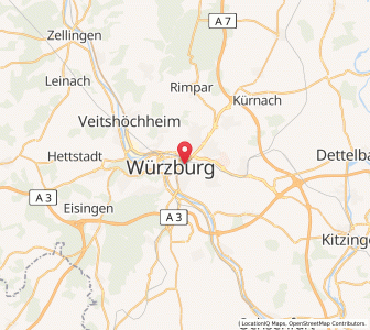 Map of Würzburg, Bavaria