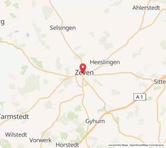 Map of Zeven, Lower Saxony