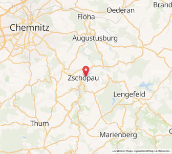 Map of Zschopau, Saxony